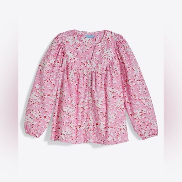 DRAPER JAMES NWT Button Down Top in Pink Shadow Floral size 2x - Picture 1 of 9